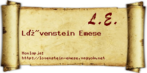 Lövenstein Emese névjegykártya